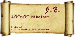Járó Nikolett névjegykártya