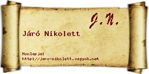 Járó Nikolett névjegykártya