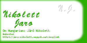 nikolett jaro business card